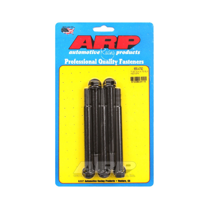 Set de șuruburi și piulițe universale ARP 7/16-14 – Șuruburi hexagonale cu finisaj negru oxidat, x5 - ARP-655-4750 - 655-4750 - 3666618195230